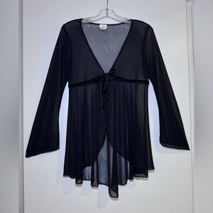 Team U.S.A. Cover-up V neck Black Size Medium long-bell sleeves asymmetrical